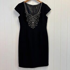 Sandra Darren Womens Old Money Quiet Luxury Bling Midi Dress Size 10 Party Event